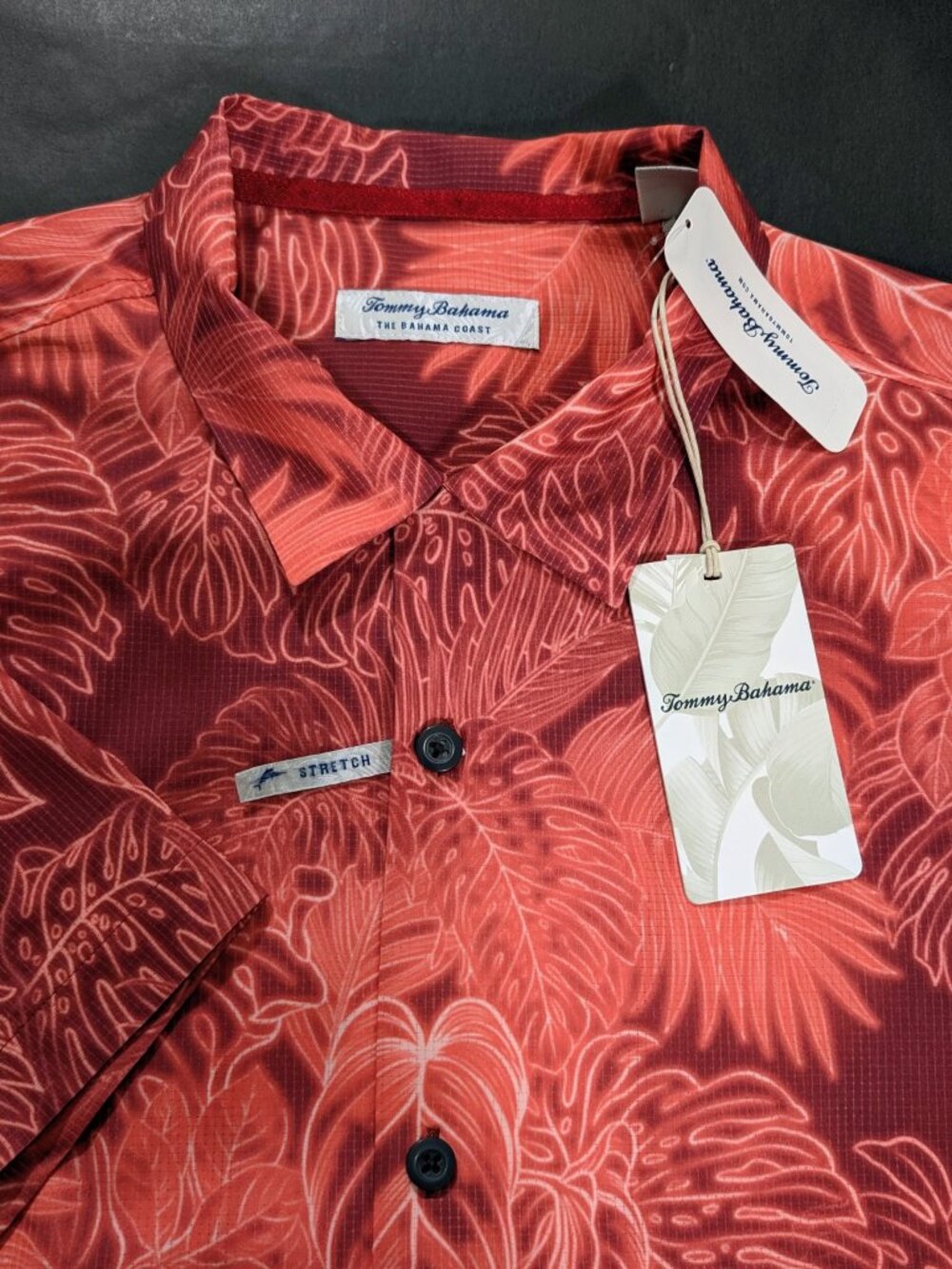 Tommy Bahama Coast Camp Shirt Size L XL Luminescent Chili Pepper Red SS New